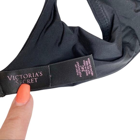 Victoria's Secret Black Deep V Push-Up Bra Size 34C - Picture 5 of 6